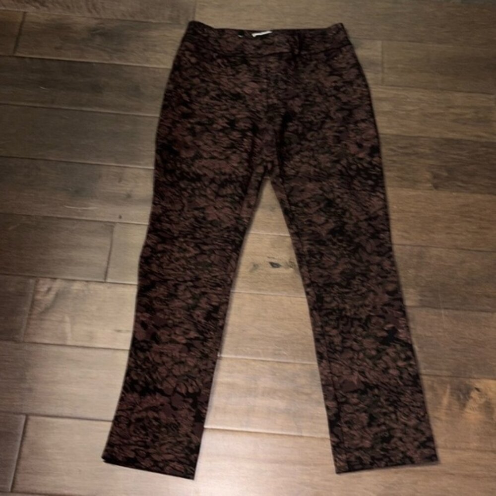 Melanie Lyne pull on skinny dress pantsfloral size 4